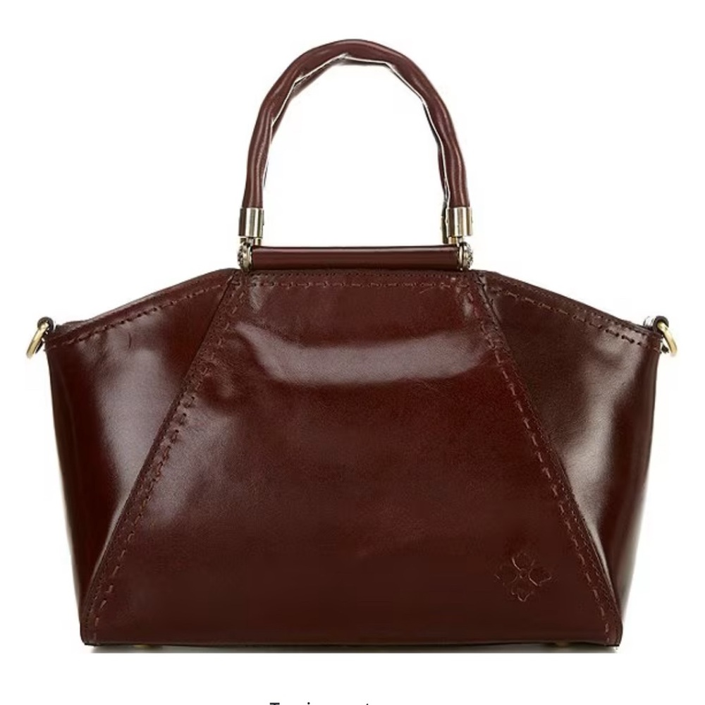 Patricia Nash Holland Top Handle Brown Leather bag with crossbody strap